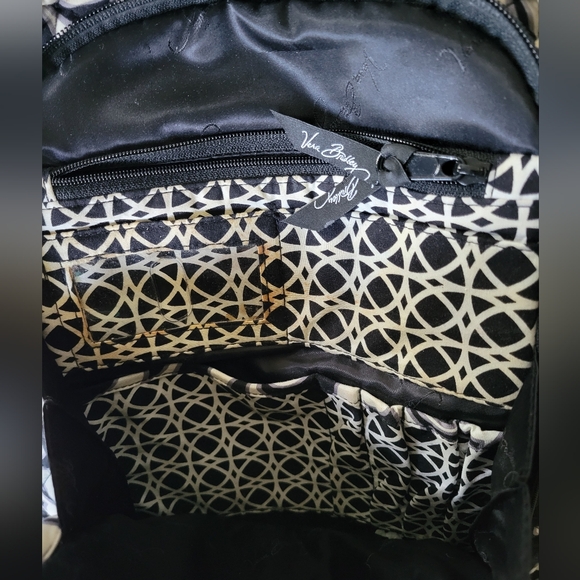 Vera Bradley Retired Pattern Night And Day - Floral Black and White Backpack - Picture 8 of 16